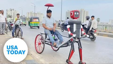Students in India build foot taxi robot used for carrying passengers | USA TODAY