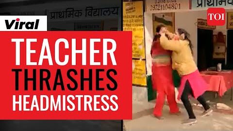 Viral video | Teacher and headmistress thrash each other in Uttar Pradesh school