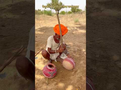 बेजुबान पक्षियों की सेवा करते दादा 😍#dada #desi #water #rajasthan #villagelife