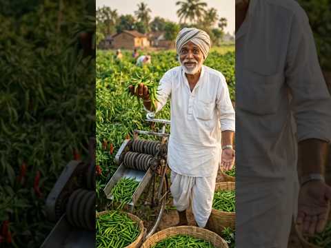 🔥 Dadaji Ka Hari Mirch Todne Ka Desi Jugaad! #shorts #desijugaad #farming #dadaji