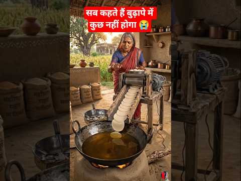 Old Lady Builds Amazing Puri Making Machine 😱 | Desi Jugad Food Machine | Village Innovation #Shorts