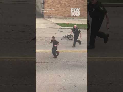 VIRAL STREET SCUFFLE: Video captures a fight between a police officer and a man on April 3, 2026