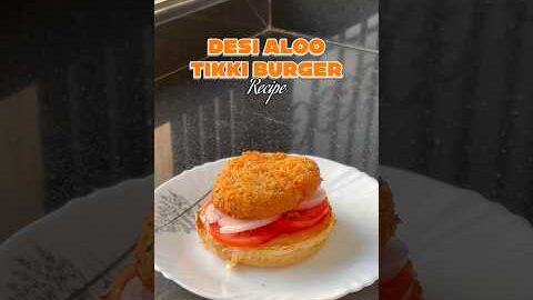 Desi Aloo Tikki Burger | Street Style Burger | #shorts #viral #burger #trending