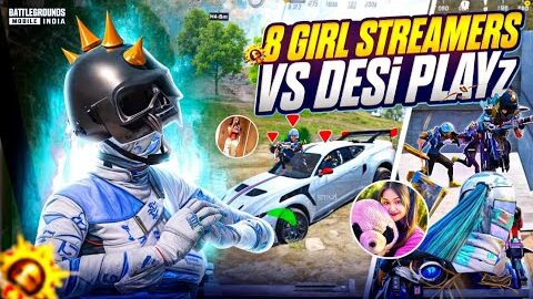 8 Girls Streamers VS DESi PLAYz 💀🔥|| RP Giveaway || #bgmi