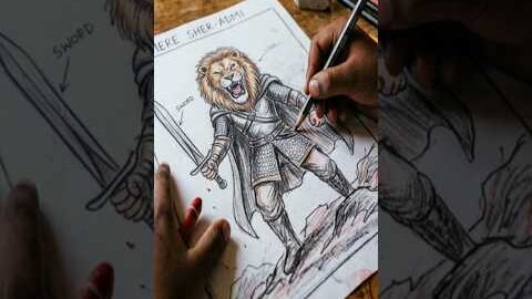 A Monster drawing👹 #shorts #art #drawing #trending #viral #scary #monster #ghost #freefire #sketch