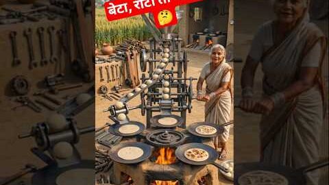 Automatic Roti Making Machine 😱🍪 | Grandma’s Amazing Desi Jugaad Innovation #desijugaad