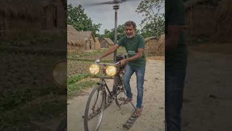 পুরোনো সাইকেল আর দেশি জুগাড় দিয়ে বানিয়েছি উড়ন্ত বাইক#desi #shortvideo #helicopter