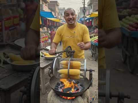 Amazing Corn Roasting Machine 🌽🔥 | Desi Jugaad Bhutta Roaster | Village Business Idea