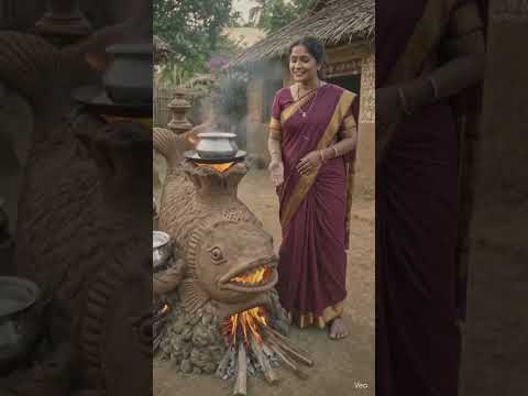 মাছের আকৃতিতে বানিয়েছি আকর্ষণীয় দেশি চুলা। 🐟#desi#villagerlifestyle#chulha #cocking