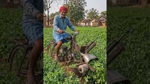 🔥 Grandpa’s Genius Desi Jugaad! Pea Shelling Machine Made with Cycle + Motor#desijugaad #agriculture