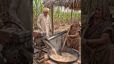 गन्ने से गुड कैसे बनाते हैं देशी जुगाड से किसान#kisan #desi #jugad #gana #ganardinero #farm #yuvi