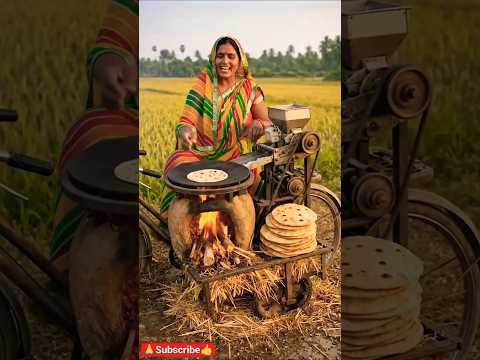 साईकिल मशीन से रोटी बनाने का जुगाड गैस का झंझट खत्म#desi #machine #cycle #jugad #roti #kisan #yuvi