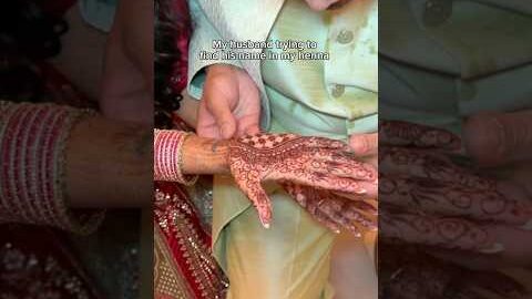 my husband trying to find his name in my henna #desi #wedding #indianwedding #bridalhenna #henna