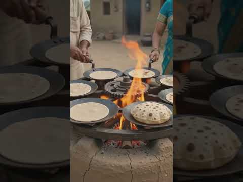 দেশি জুগাড়ে বানিয়েছি রুটি বানানোর মেশিন। 🍪⚙️#desi #shortvideo #ruti