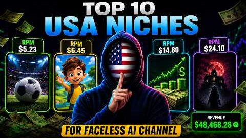 I Found Top 10 USA Niches for Faceless AI Channels Making $50,000/Month in 2026