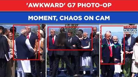 AWKWARD G7 Photo-Op Moment On Cam: Watch WHAT Happened As TRUMP, India’s MODI Come Face To Face