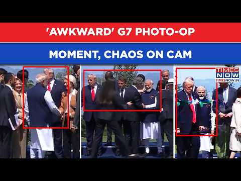 AWKWARD G7 Photo-Op Moment On Cam: Watch WHAT Happened As TRUMP, India’s MODI Come Face To Face