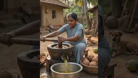 Narkeler tel #desi #coconutoil #villagerlifestyle