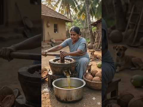Narkeler tel #desi #coconutoil #villagerlifestyle