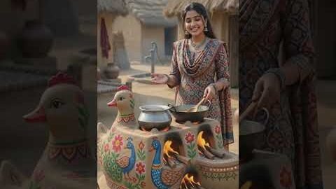 🦆🔥 হাঁসের ডিজাইনের দেশি মাটির চুলা বানিয়েছি!#desi #shortvideo #duck