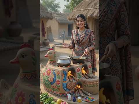 🦆🔥 হাঁসের ডিজাইনের দেশি মাটির চুলা বানিয়েছি!#desi #shortvideo #duck