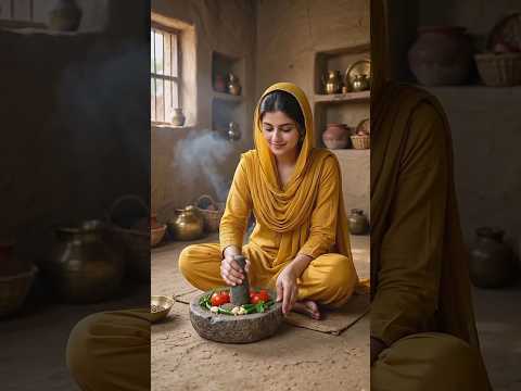 Hanya Ne Banai Sil Batte Wali Chatni | Asli Desi Village Cooking Story #shorts