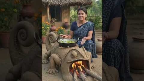 গিরগিটির আকৃতির দেশি চুলা#desi #shortvideo #chulha