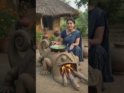 গিরগিটির আকৃতির দেশি চুলা#desi #shortvideo #chulha
