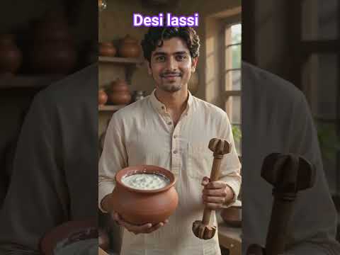 🍷 gaon ki desi lassi sirf 2 minut mein#indianfood#ytshort#cooking#villagecooking shortvideo