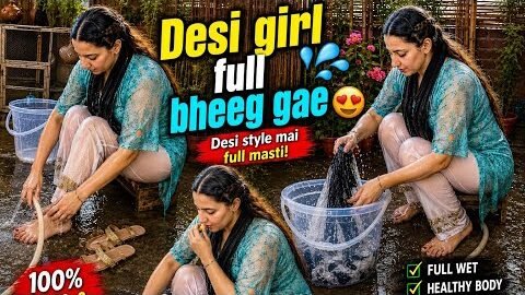 Desi Girl Full Bheeg Gayi ||Kapre Wash Kiye | Beautiful Pakistani Village Life Vlog🏡