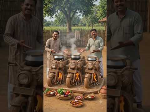 “আজআমরাবানিয়েছিমোটরসাইকেল-আকৃতির দেশি চুলা!#desi #chulha