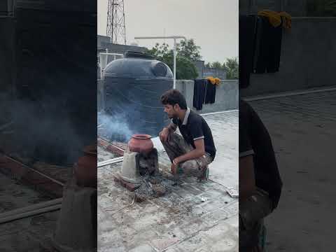 Kulhad chai ☕️ #tealover #tea #desi #village #minivlog