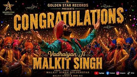 Congratulations – Malkit Singh Golden Star || Bob Rai || New Punjabi Song 2026