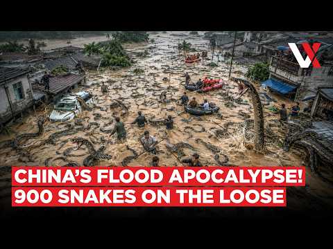 Wading Through Waist-Deep Water With Bamboo Sticks: 900 Snakes Invade Flooded China Towns | VERTEX