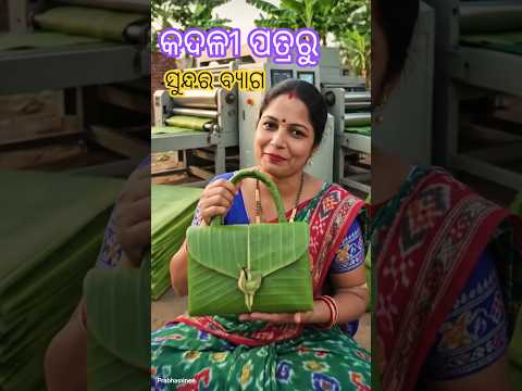 କଦଳୀ ପତ୍ରରୁ ବ୍ୟାଗ, କେତେ ସୁନ୍ଦର 👌#odia # #viralvideo #desi