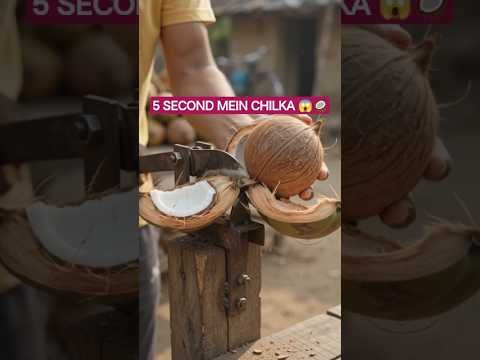 Nariyal Ka Chilka 5 Second Mein! 🥥 Amazing Desi Tool