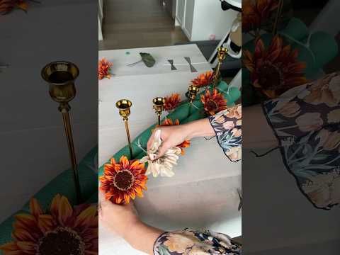 Trying the viral pool noodle centerpiece!! Fall home decor DIY!