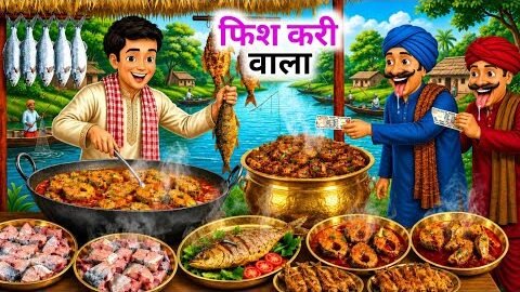 देसी फिश करी वाला | Desi Fish Curry Wala | Hindi Cartoon | Food Kahaniyan | Hindi Kahani | Cartoon