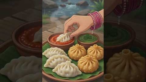 🥟🌿 AUTHENTIC DESI VILLAGE STEAM & FRIED MOMOS | HEAVY RAIN WATERFALL COOKING ❤️🔥