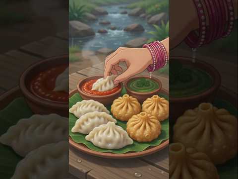 🥟🌿 AUTHENTIC DESI VILLAGE STEAM & FRIED MOMOS | HEAVY RAIN WATERFALL COOKING ❤️🔥