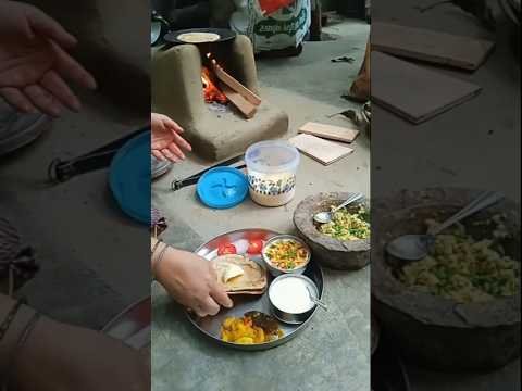 🌄🥘गाँव का खाना🫕😋🍽️ #village #food #desi #rajasthani #marwadi #haryana #youtube #shorts #india