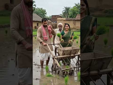 Desi #Jagdd se dhan ki ropai karte Hain #देसी #मशीन