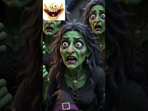 चुड़ैल का सबसे बड़ा डर: इंसान! #shorts #cartoon #aivideo #funny comedy #desi short #viral short
