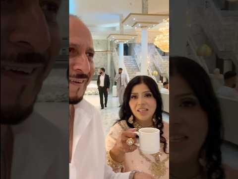 Tea together at a baraat ceremony 🎉 #shortsvideo #wedding #partygift #desi #couplestyle #cutecouple