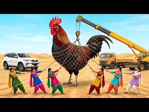 300 Foot Giant Desi chicken Rooster! 🐓🔥🏜️  Desert Survival Mega Feast #DesiChicken #village #cooking