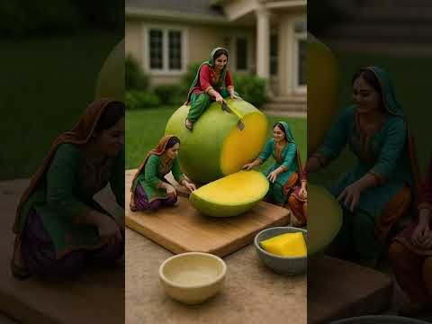 When tiny desi women team /only one goal: make mango lassi 🥭😂 #mangolassi #funnyshorts #tinyworld