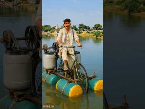 Desi Jugaad: Purani Cycle aur Drum se Banai Shandar Nadi Paar Karne wali Naav! 🚴♂️🛶