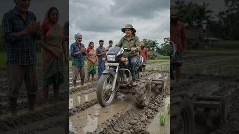 মোটরসাইকেল দিয়ে বানিয়েছি ধানক্ষেত চাষের অসাধারণ দেশি জুগাড়#desi #paddy
