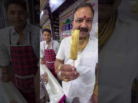 24 Carat Gold Kulfi | ₹2999 ki Kulfi🤑😱🤯 #viral #gold #shorts #indian