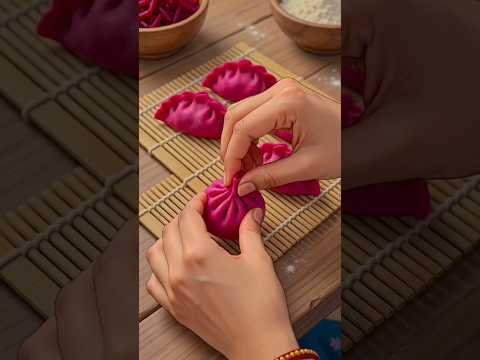 I Beetroot momos😋 | #spicy #village #momos #momoslover #shorts #desi #food